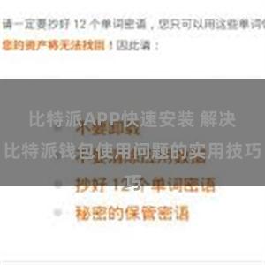 比特派APP快速安装 解决比特派钱包使用问题的实用技巧