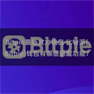 Bitpie最新官方钱包 比特派(Bitpie)钱包有哪些隐藏功能？