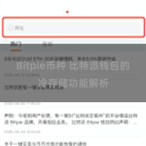 Bitpie币种 比特派钱包的冷存储功能解析