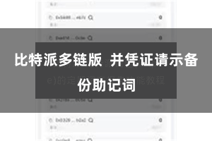 比特派多链版  并凭证请示备份助记词