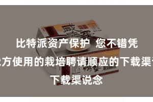 比特派资产保护  您不错凭证我方使用的栽培聘请顺应的下载渠说念