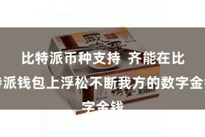 比特派币种支持  齐能在比特派钱包上浮松不断我方的数字金钱